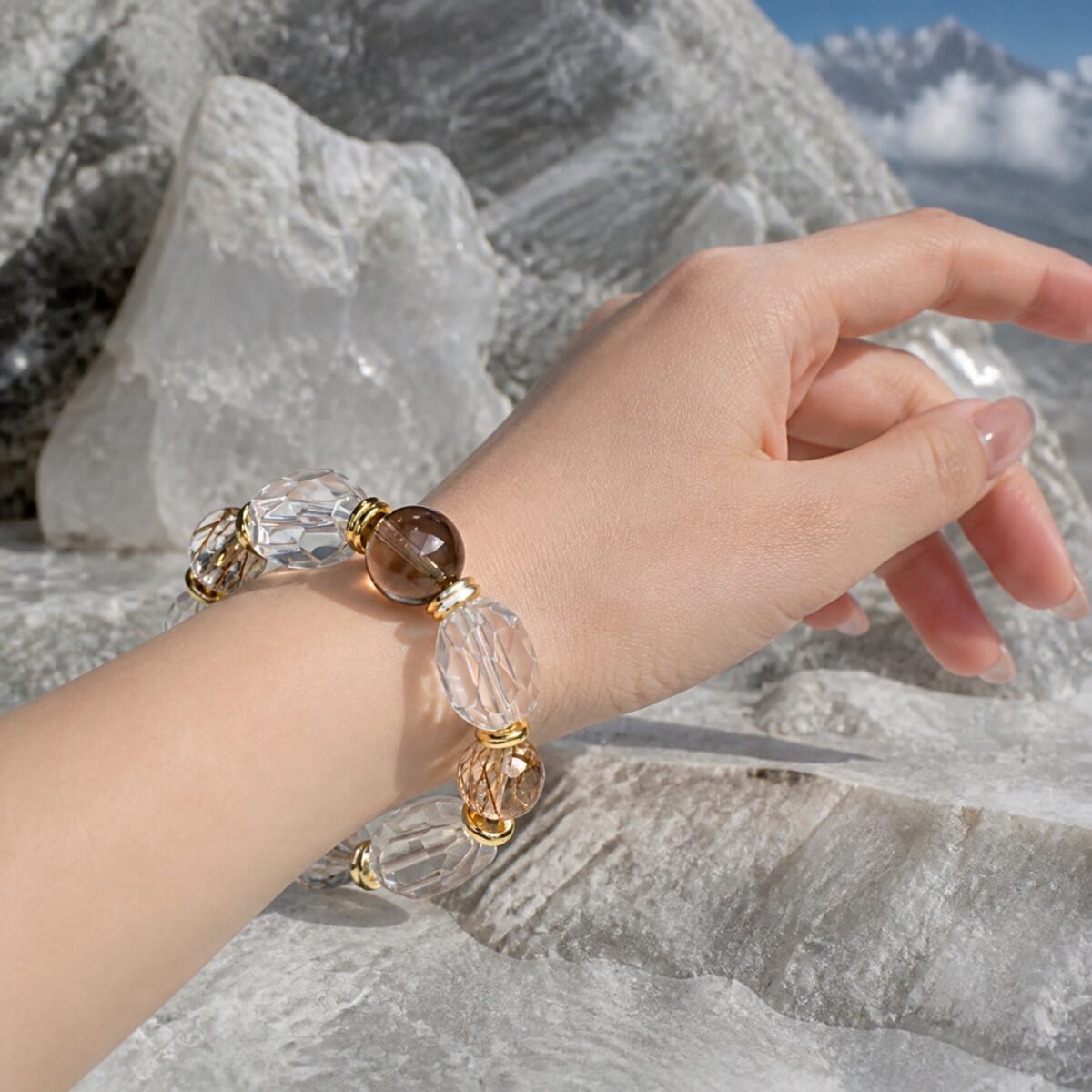 Smoky Quartz & Golden Rutile Clarity Bracelet
