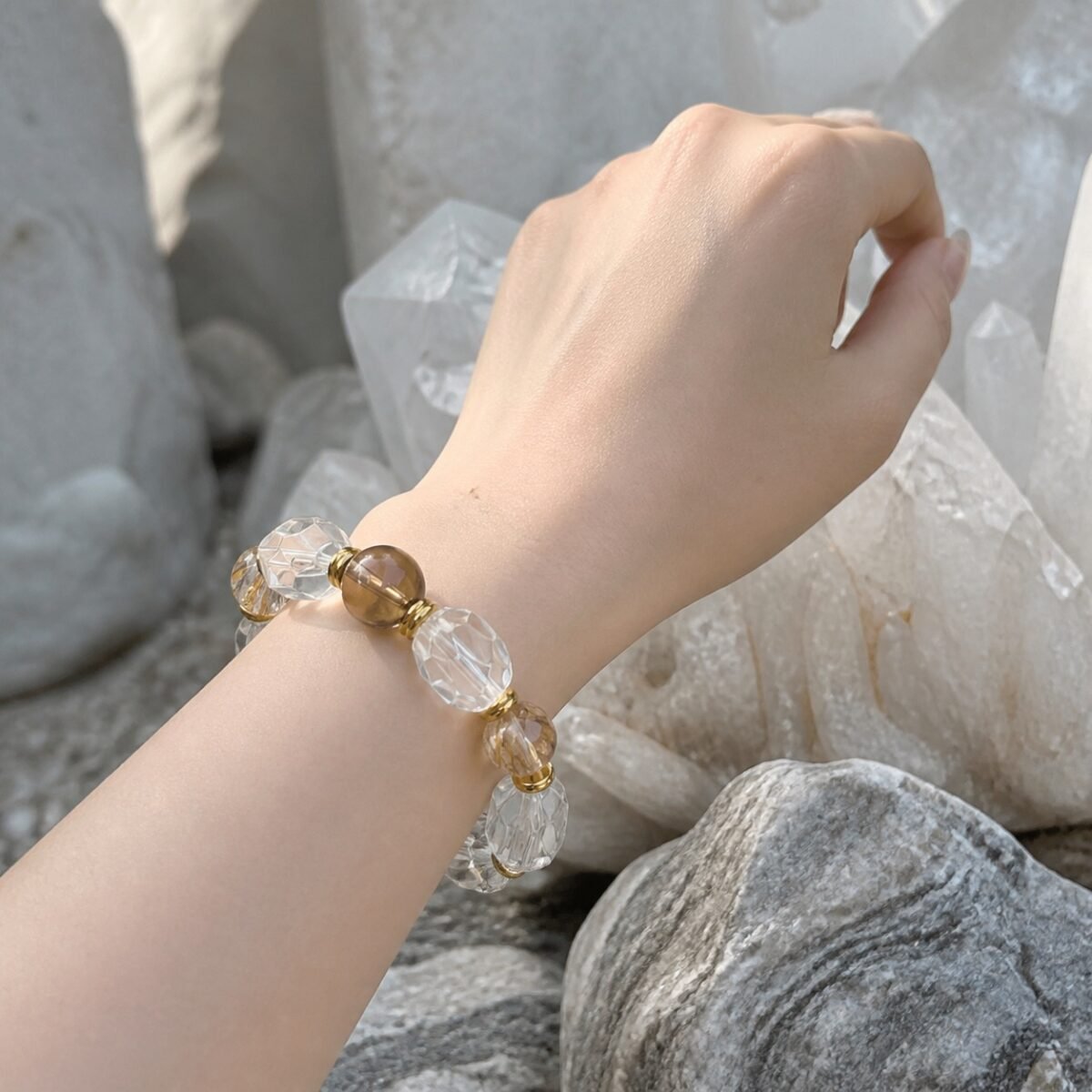Smoky Quartz & Golden Rutile Clarity Bracelet