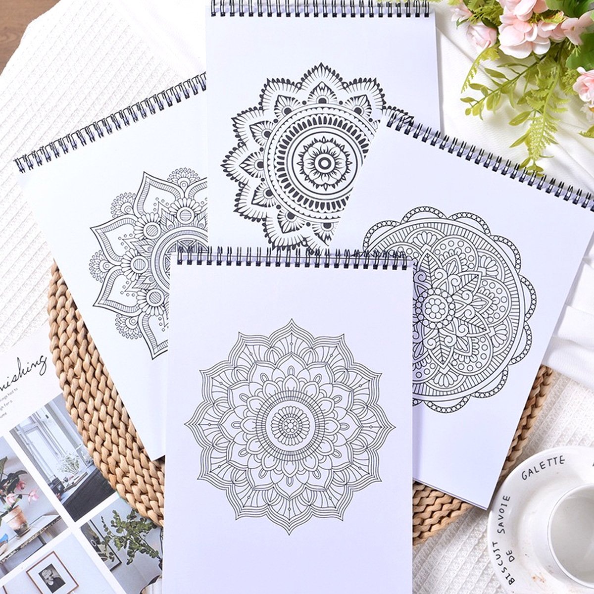 spiral-bound-mindfulness-coloring-book-13-mandala-line-art-pages Spiral-Bound Mindfulness Coloring Book