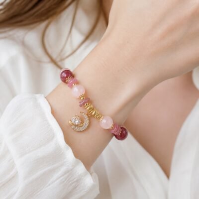 Strawberry Quartz Love Moon Princess Bracelet
