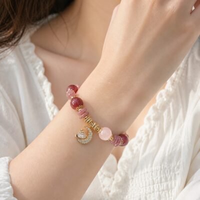 Strawberry Quartz Love Moon Princess Bracelet