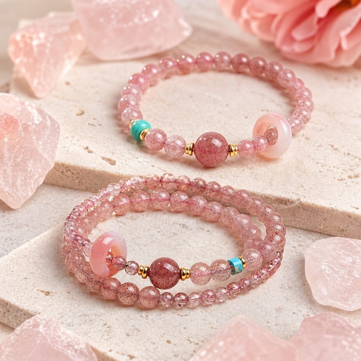 strawberry-quartz-peach-blossom-love-bracelet-01-main Strawberry Quartz Peach Blossom Love Bracelet