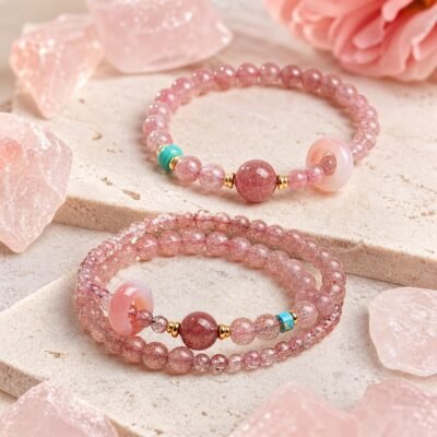 strawberry-quartz-peach-blossom-love-bracelet-01-main Strawberry Quartz Peach Blossom Love Bracelet