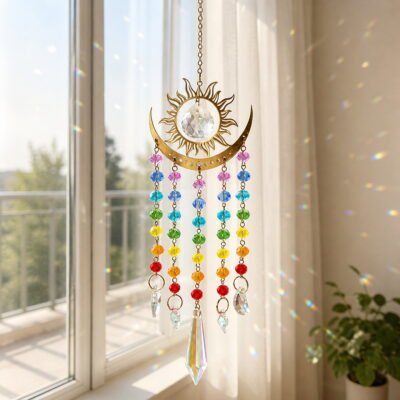 Sun & Moon Crystal Suncatcher