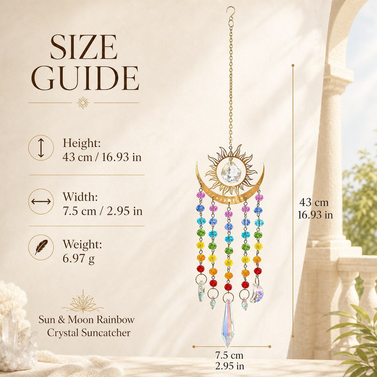 Sun & Moon Crystal Suncatcher