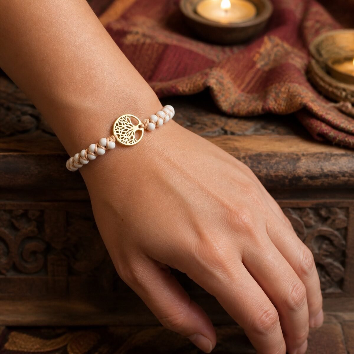 Knotted Stone Intention Bracelet