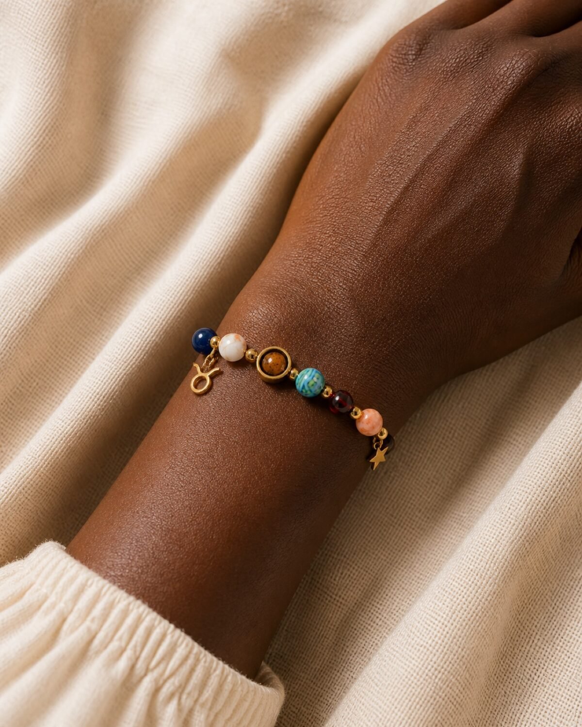 Taurus Midnight Zodiac Faceted Crystal Bracelet