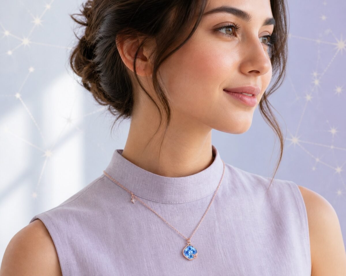 Taurus Rose Gold Crystal Zodiac Necklace
