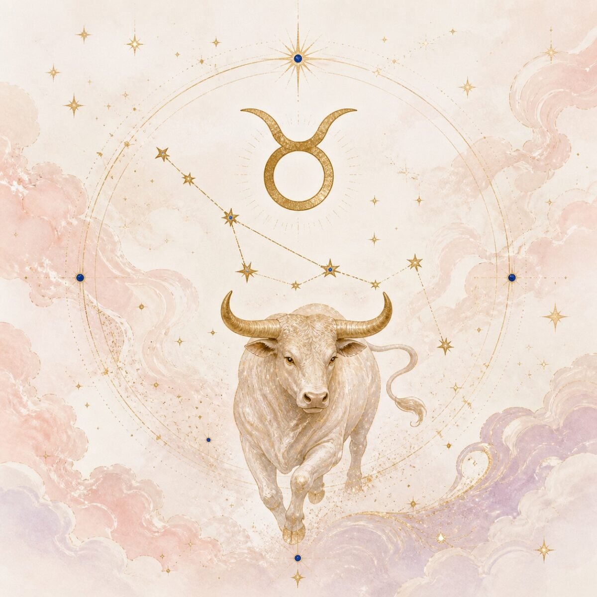 Taurus Rose Gold Crystal Zodiac Necklace