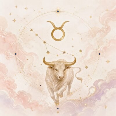 Taurus Rose Gold Crystal Zodiac Necklace