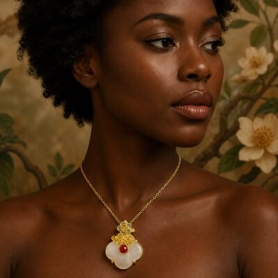 Taurus Eastern Zodiac Guardian Flower Goddess Necklace – Camellia