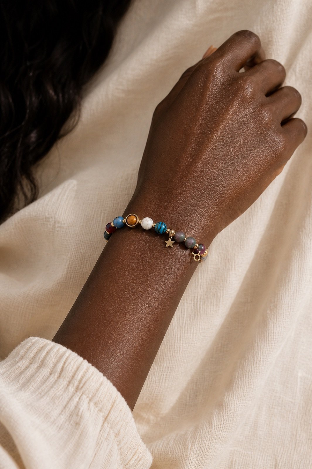 Taurus Celestial Light Planetary Bead Bracelet