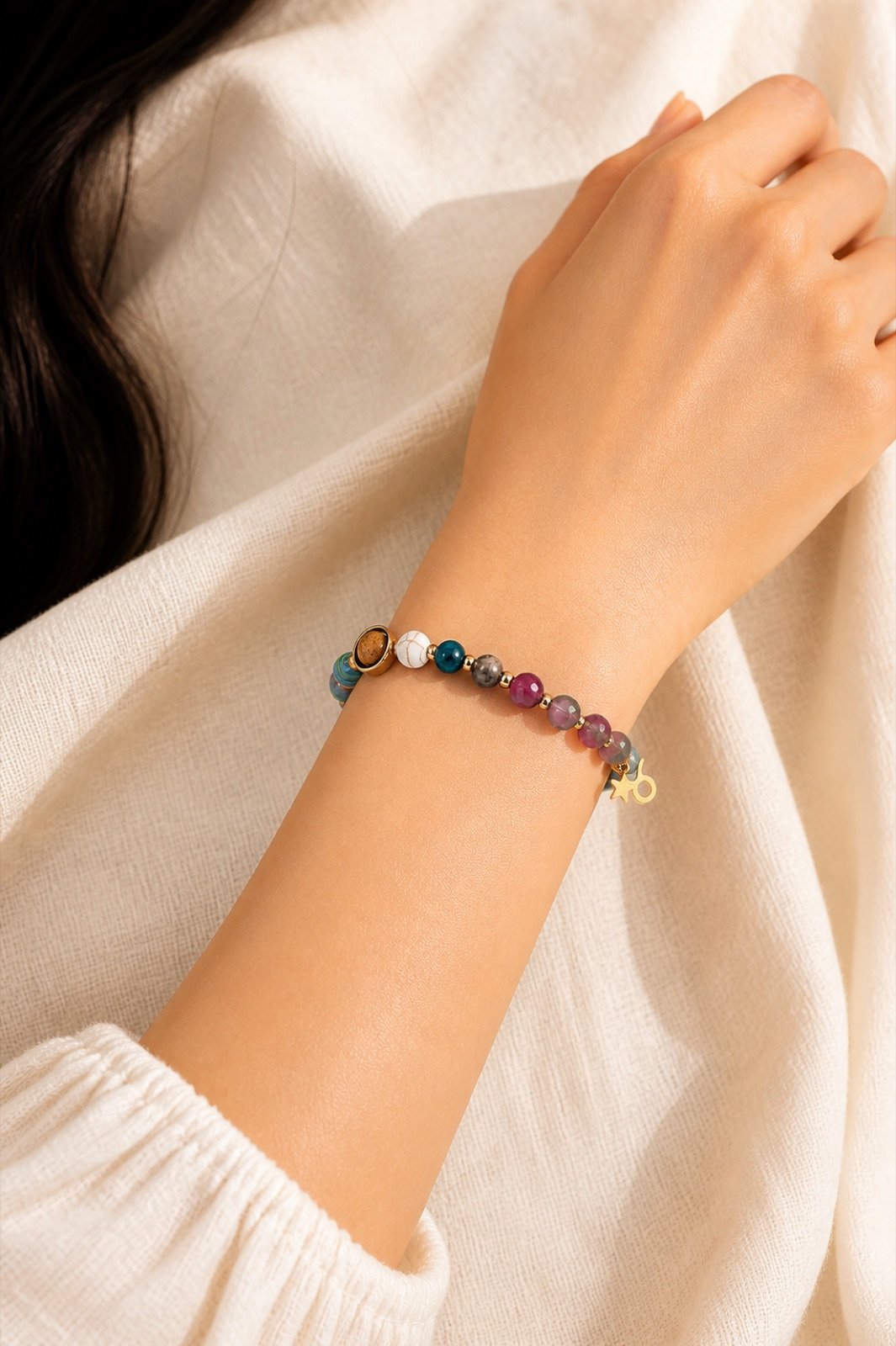 Taurus Celestial Light Planetary Bead Bracelet