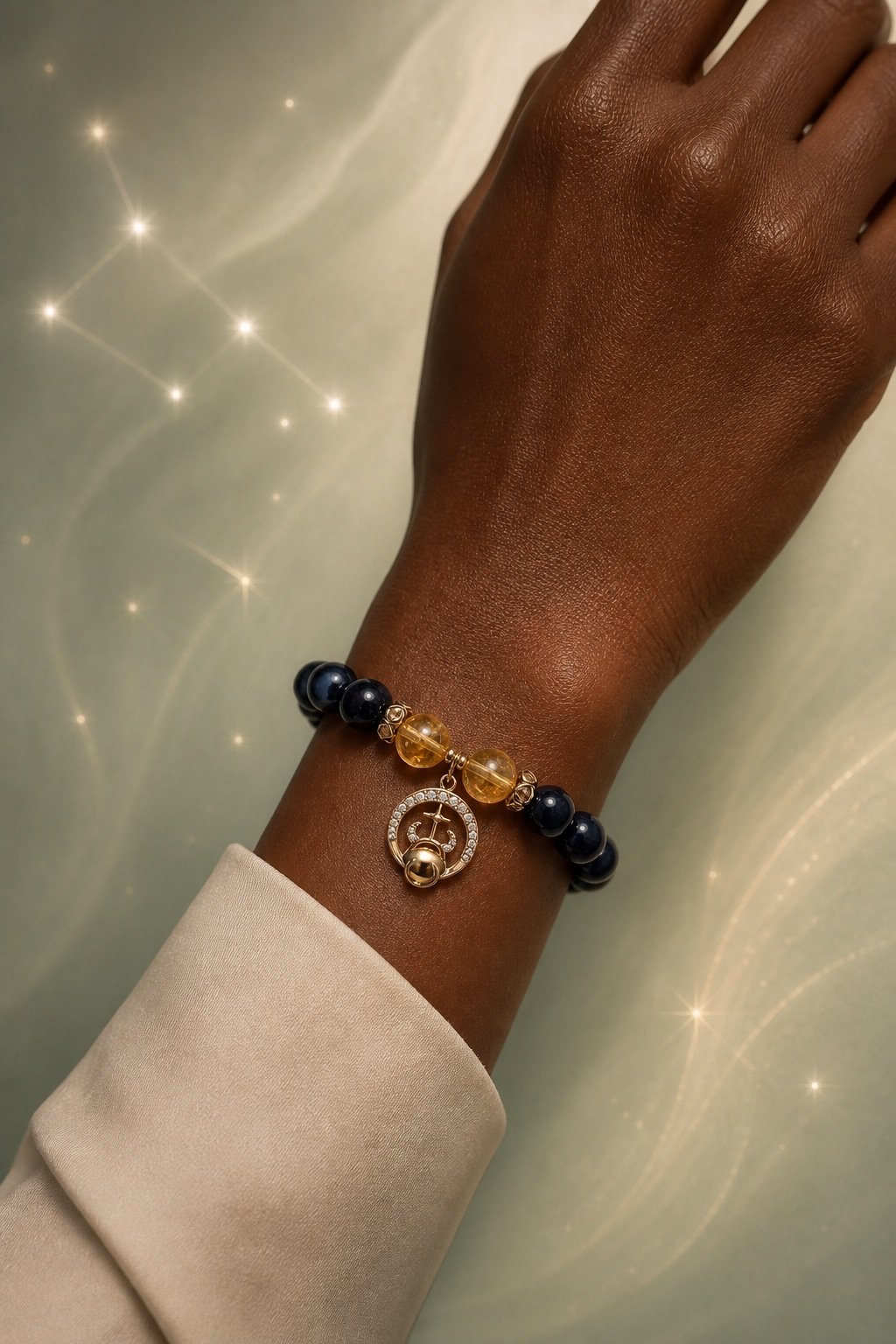 taurus-zodiac-crystal-talisman-bracelet-04-worn-deep Taurus Zodiac Crystal Talisman Bracelet