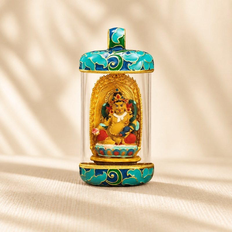 Tibetan Artisan Hand-Painted Thangka Pendant Necklace