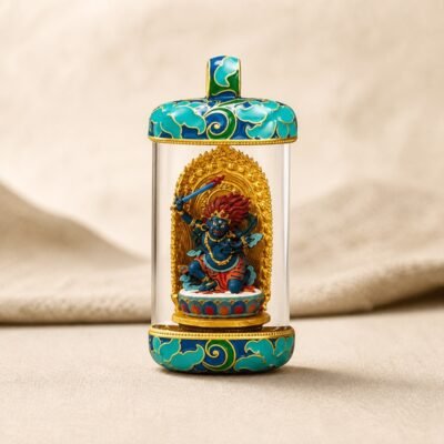 Tibetan Artisan Hand-Painted Thangka Pendant Necklace