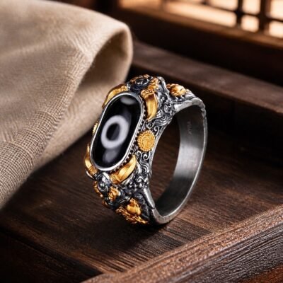 Tibetan Dzi Eye Guardian Ring