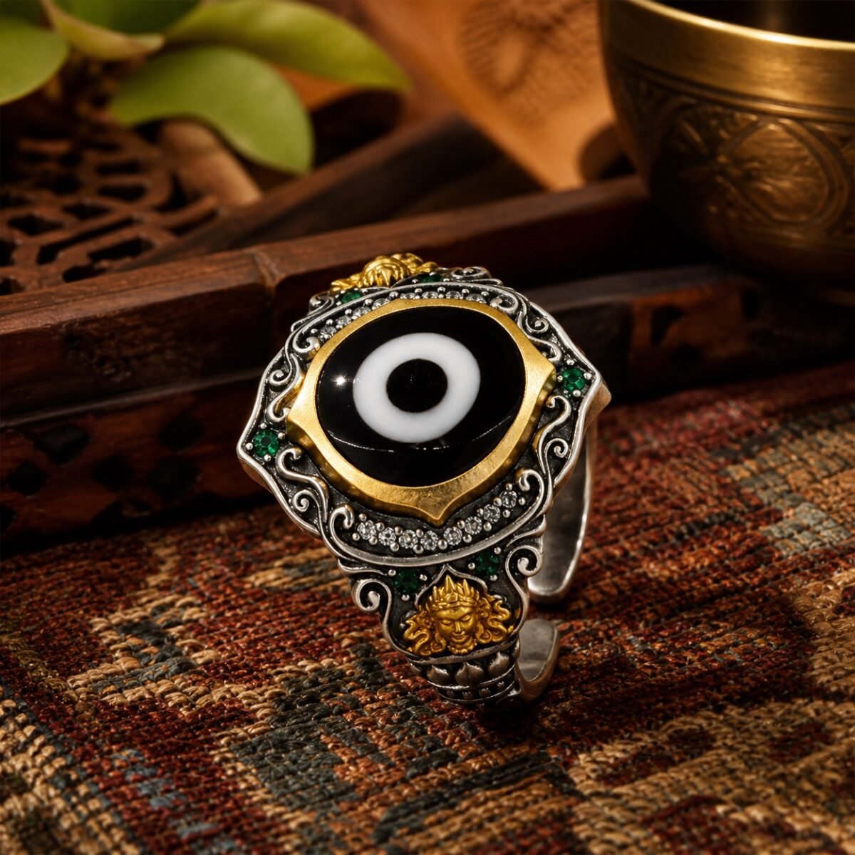 Tibetan Dzi Eye Protection Ring