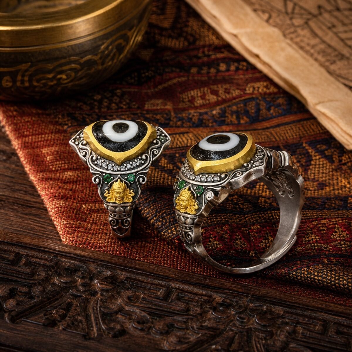 Tibetan Dzi Eye Protection Ring