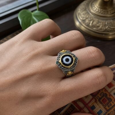 Tibetan Dzi Eye Protection Ring