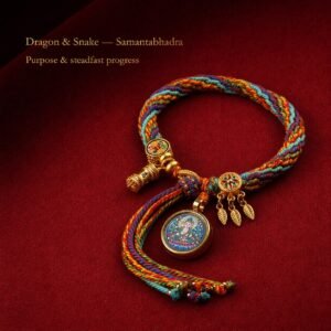 Tibetan Eastern Zodiac Guardian Cord Bracelet - Dragon & Snake — Samantabhadra