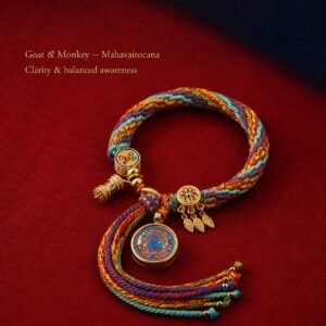Tibetan Eastern Zodiac Guardian Cord Bracelet - Goat & Monkey — Mahavairocana