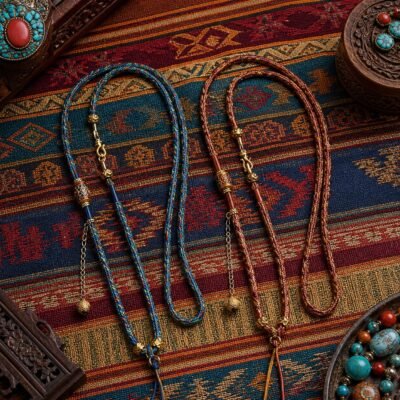 tibetan-inspired-braided-pendant-cord-necklace-variants-comparison Tibetan Braided Talisman Cord