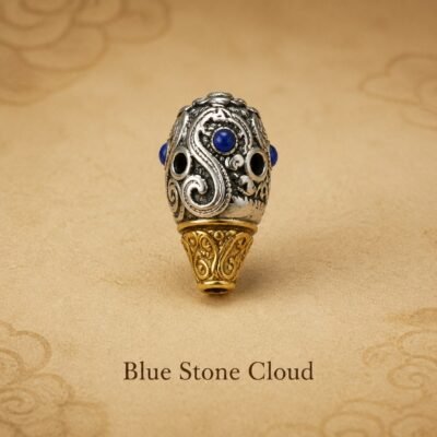 tibetan-inspired-metal-mala-spacer-charms-blue-stone-cloud Tibetan Metal Mala Spacer Charms