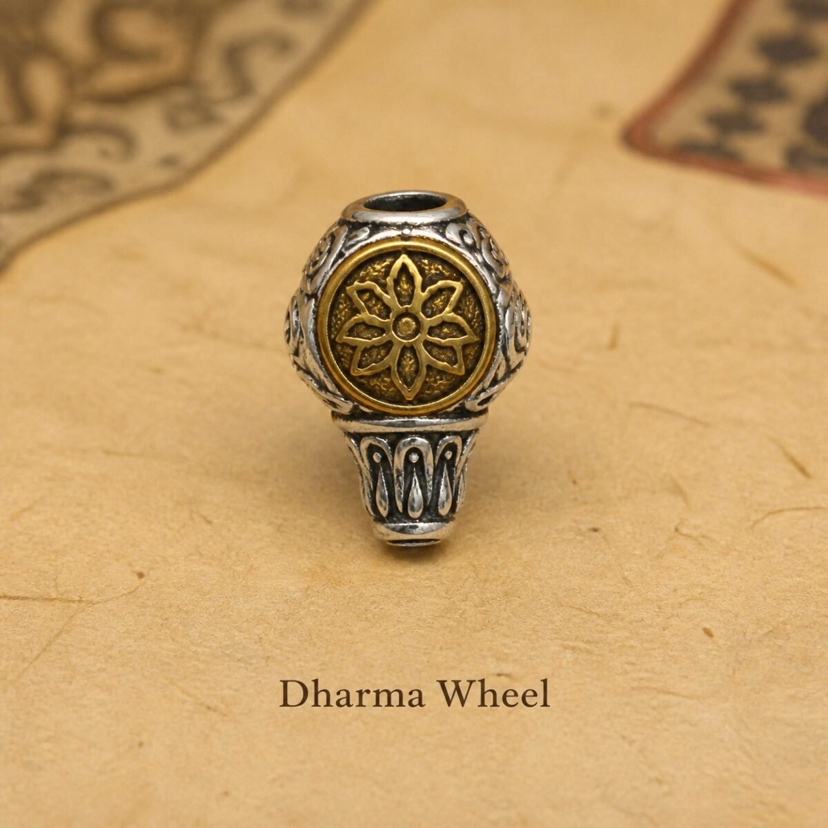 tibetan-inspired-metal-mala-spacer-charms-dharma-wheel Tibetan Metal Mala Spacer Charms