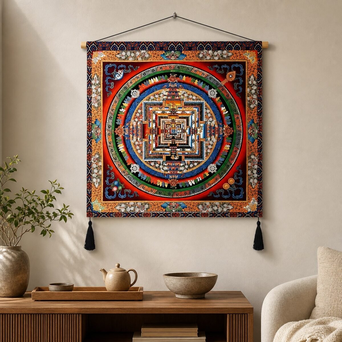 Tibetan Mandala Wall Hanging Tapestry