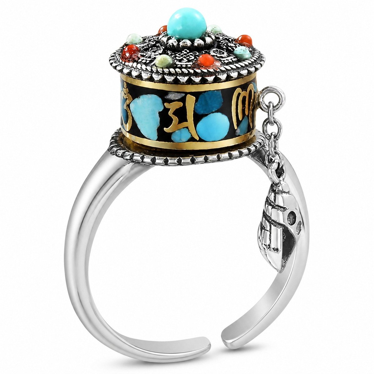 Tibetan Prayer Wheel Ring