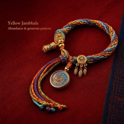 Tibetan Sacred Deity Charm Cord Bracelet