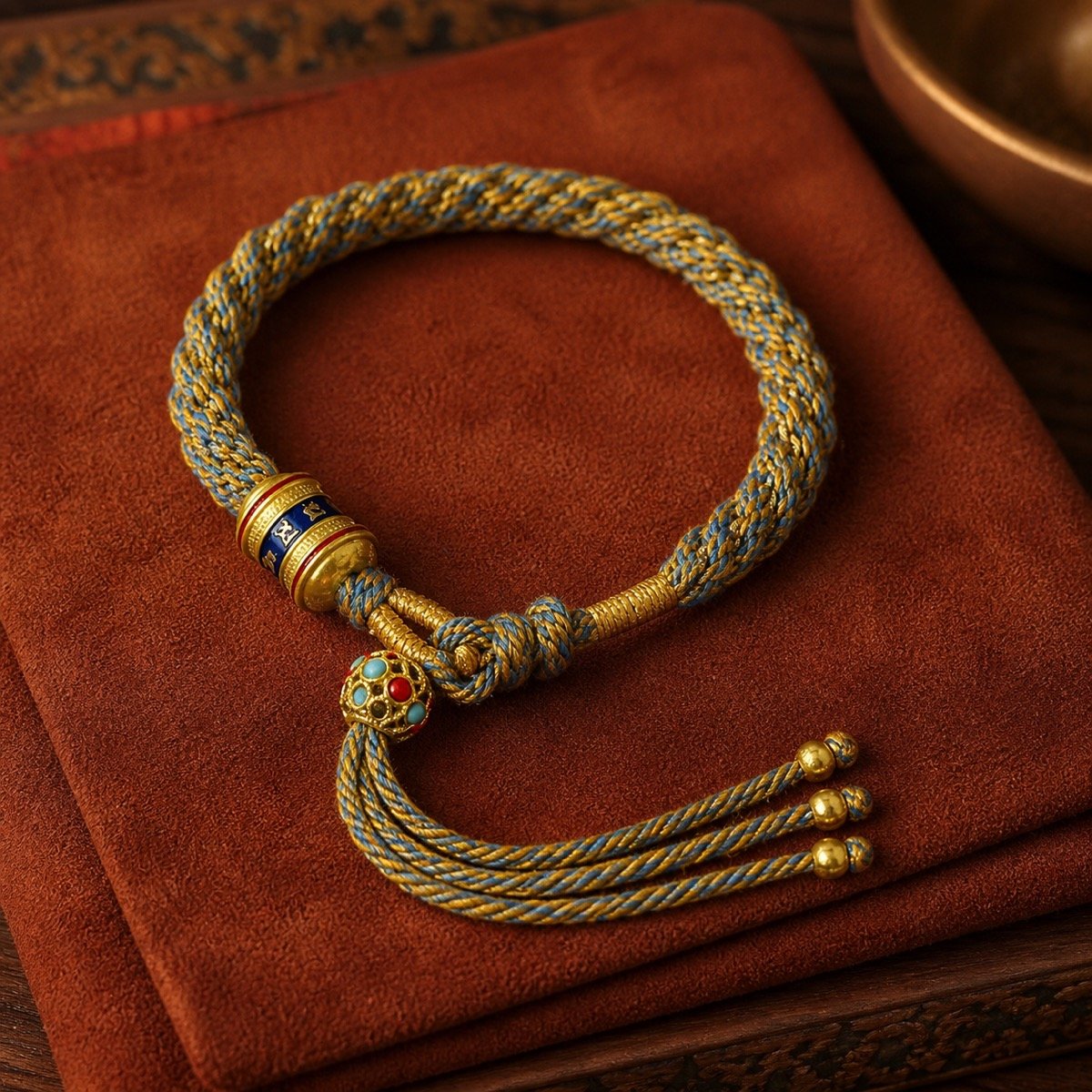 tibetan-six-syllable-mantra-bracelet-06-tassel-main Six-Syllable Mantra Bracelet