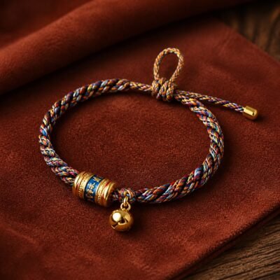 tibetan-six-syllable-mantra-bracelet-bell-colorful Six-Syllable Mantra Bracelet