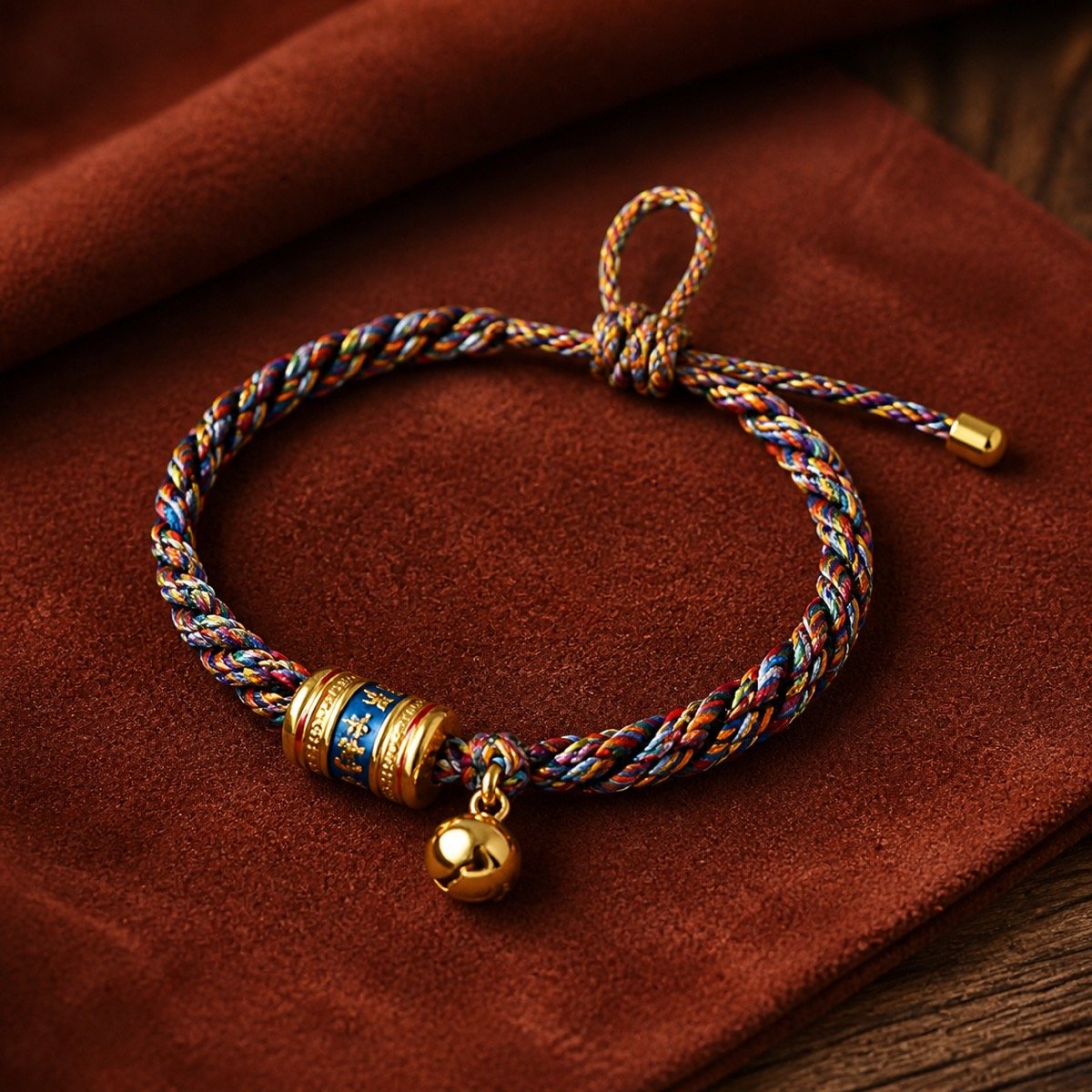tibetan-six-syllable-mantra-bracelet-bell-colorful Six-Syllable Mantra Bracelet