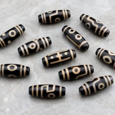 tibetan-style-dzi-collection-stone Tibetan Dzi Bead for DIY Mala — 20 Sacred Motifs