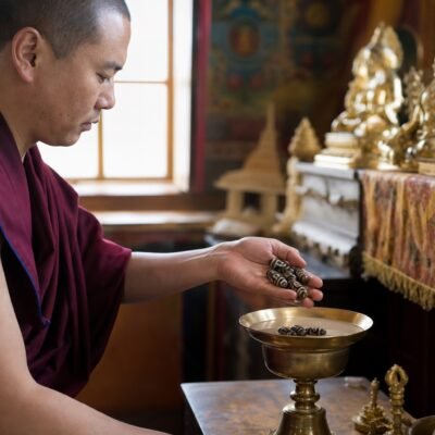 tibetan-style-dzi-monk-offering Tibetan Dzi Bead for DIY Mala — 20 Sacred Motifs