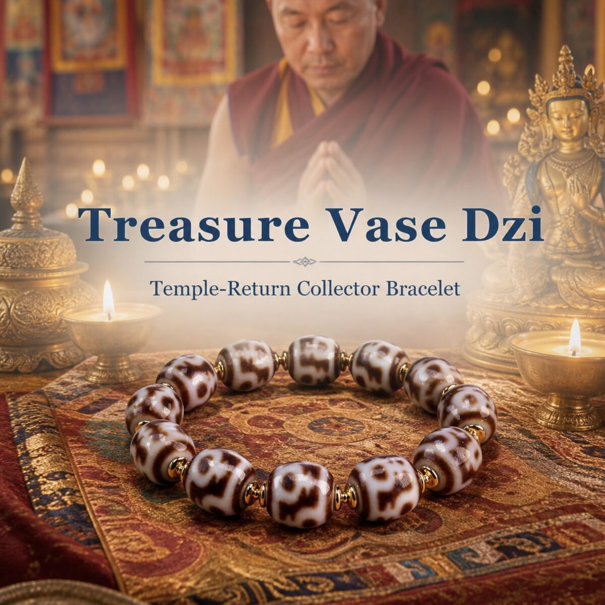 Tibetan Temple-Return Treasure Vase Dzi Bracelet
