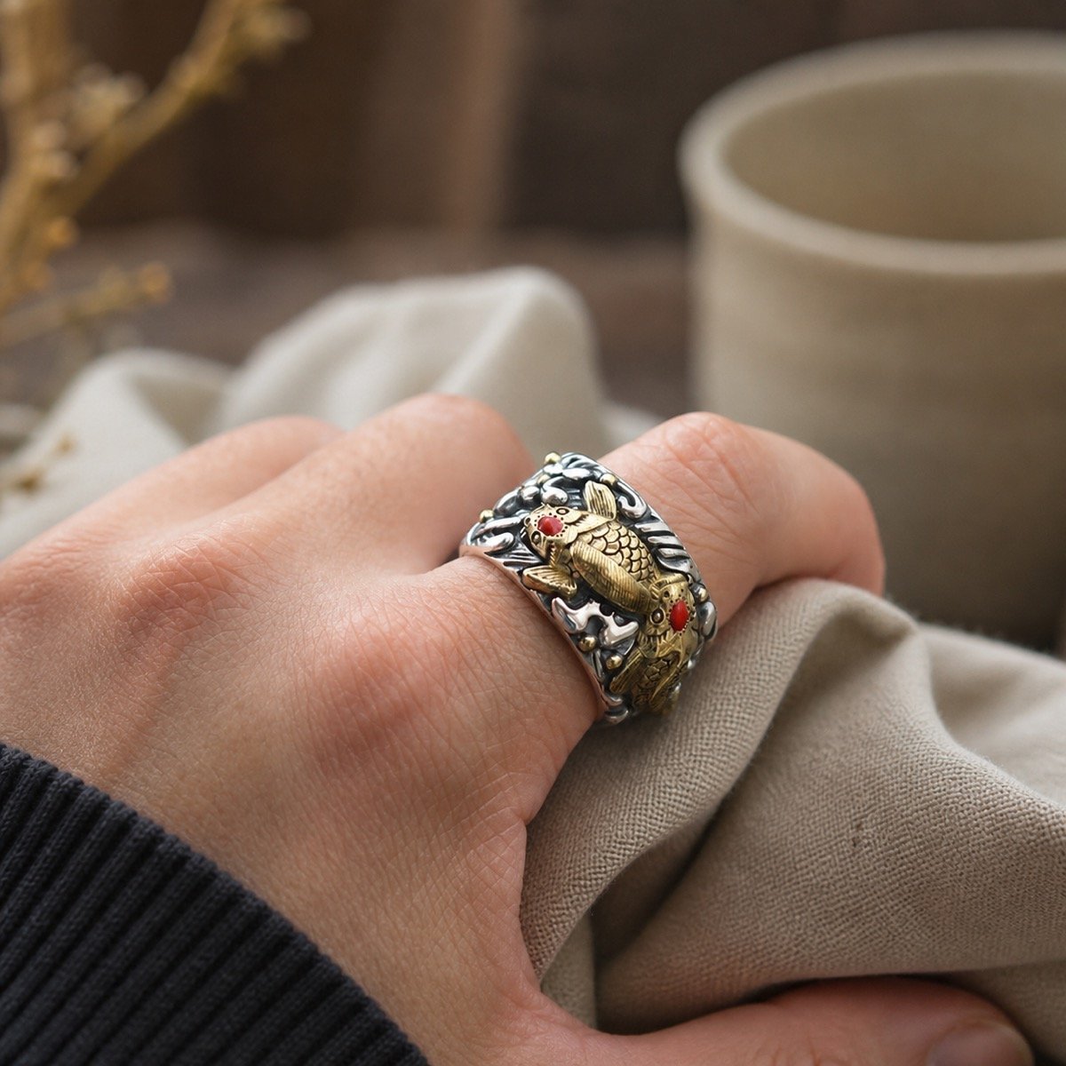 Vintage Koi Prosperity Ring