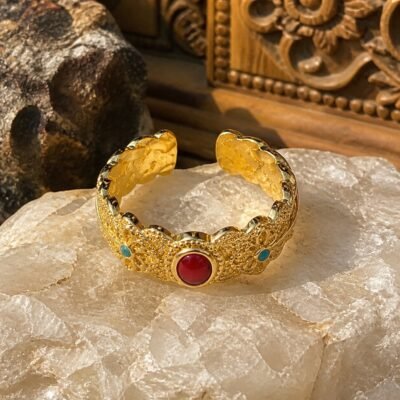 Vintage Palace Cloisonne Adjustable Ring