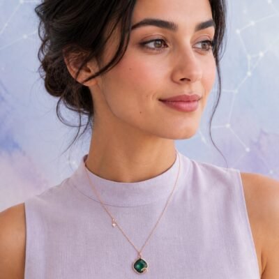 Virgo Rose Gold Crystal Zodiac Necklace