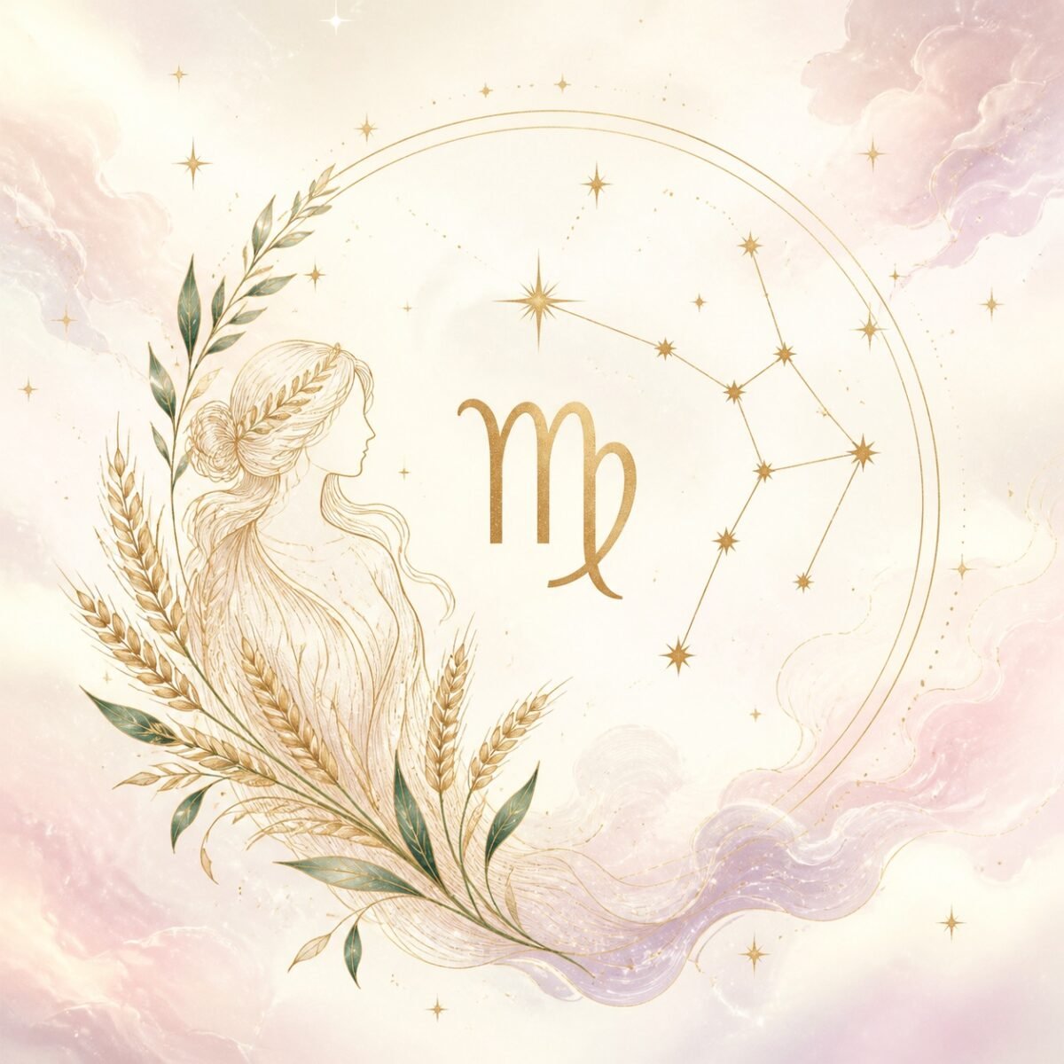 Virgo Rose Gold Crystal Zodiac Necklace