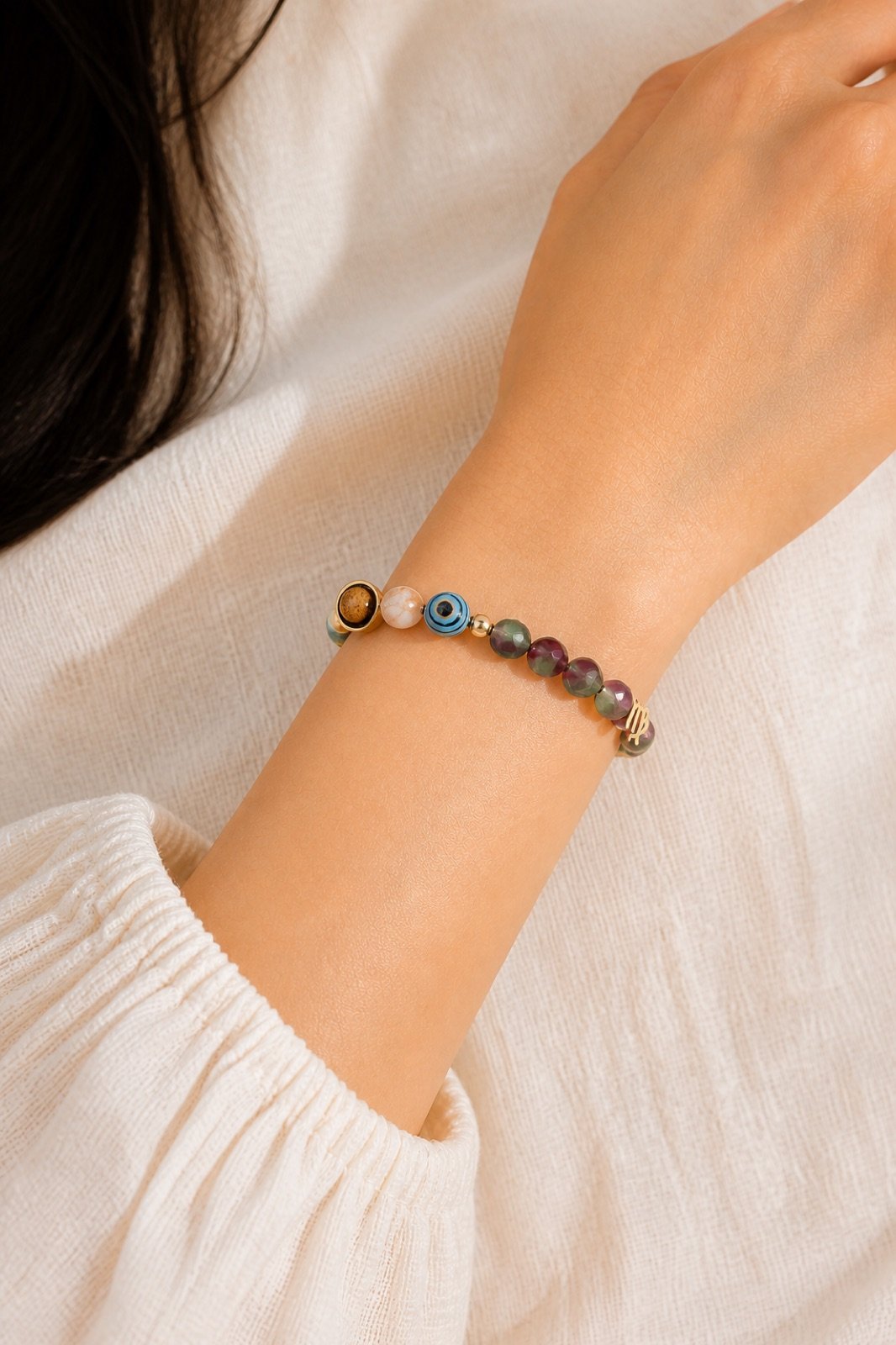 Virgo Celestial Light Planetary Bead Bracelet