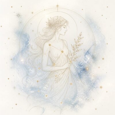 Virgo Gold Constellation Medallion Necklace