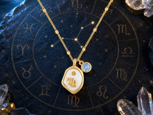 Virgo Pearlescent Zodiac Birthstone Necklace