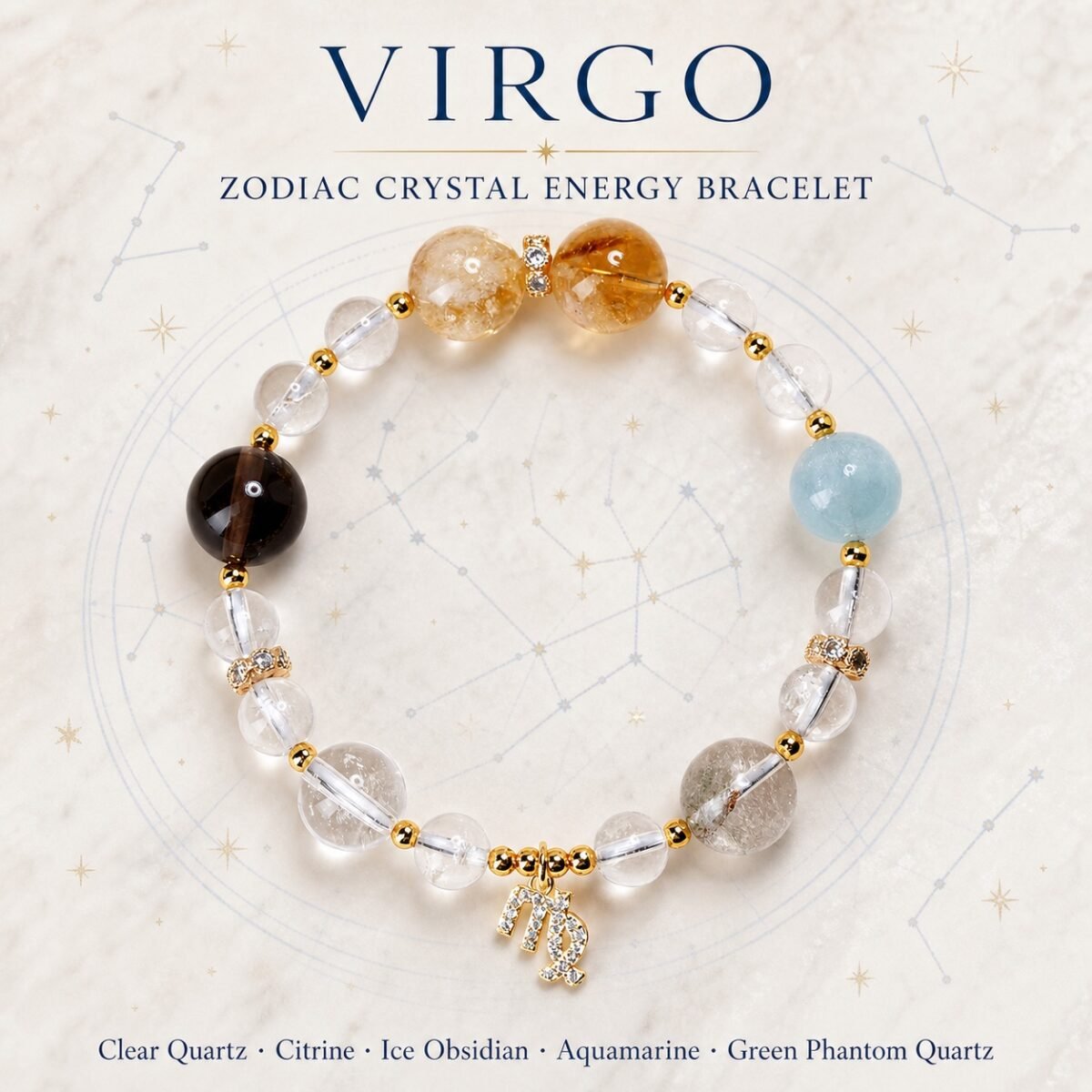 Virgo Clear Path Zodiac Crystal Bracelet