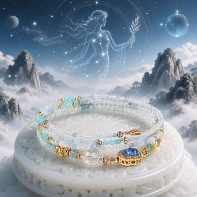 Virgo Elemental Zodiac Crystal Wrap Bracelet