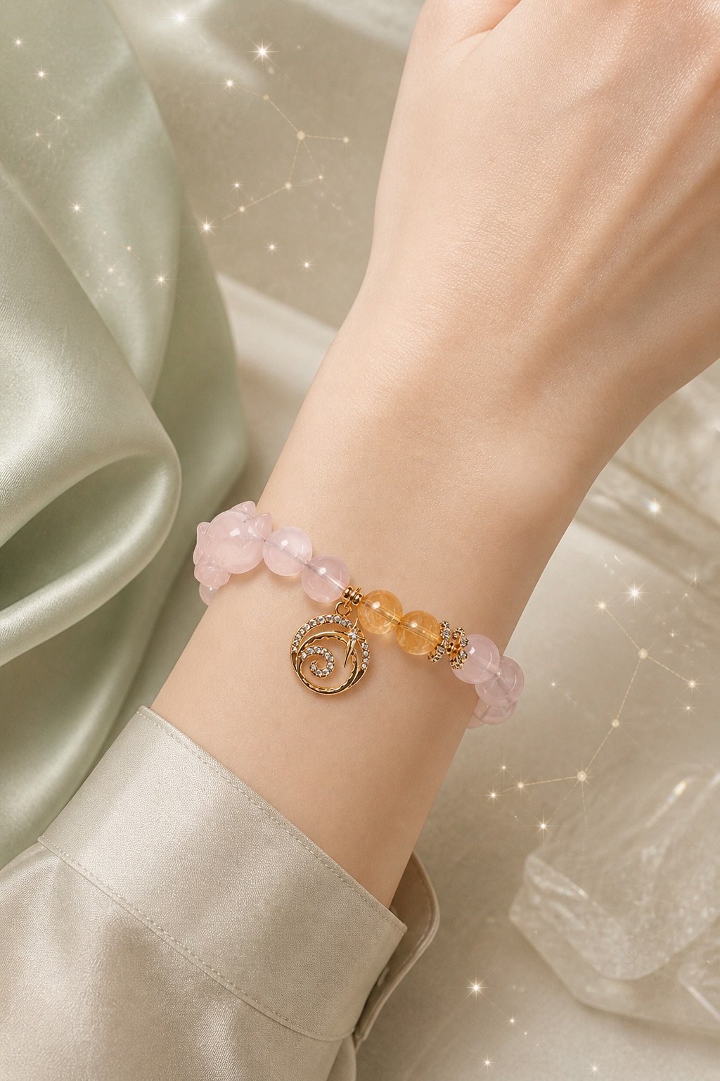 virgo-zodiac-crystal-talisman-bracelet-03-worn-light Virgo Zodiac Crystal Talisman Bracelet