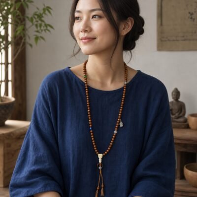 Golden Hour 108-Bead Tibetan Prayer Mala
