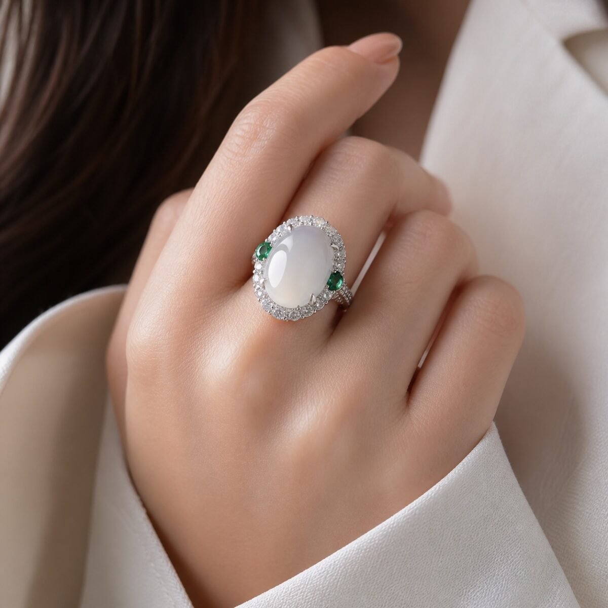 White Jade Clarity Ring